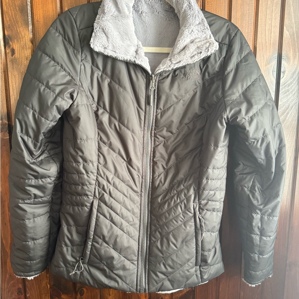 The North Face Women's Dark Gray Reversible Puffer Jacket
